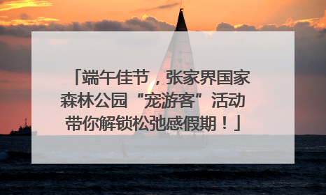 端午佳节，张家界国家森林公园“宠游客”活动带你解锁松弛感假期！